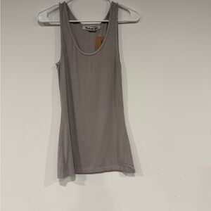 Michael Stars 2x1 ribbed Light Gray Scoop Neck Tank